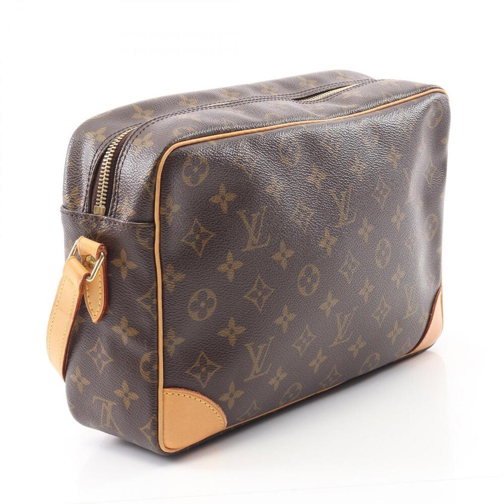 Louis Vuitton Bag Shoulder Trocadero Leather Brown Canvas Monogram